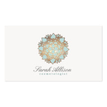 Cosmetologist Elegant and Simple Blue Lotus Business Card Template