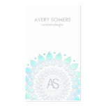 Cosmetologist Ornate Leaf Motif White Modern Business Card Template