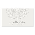 Cosmetology Elegant Circle White and Light Gray Business Card