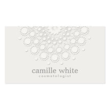 Cosmetology Elegant Circle White and Light Gray Business Card