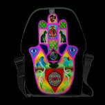 Cosmic Hamsa Hand messenger bags