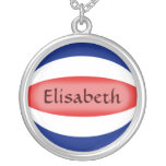 Costa Rica Flag + Name Necklace