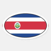 Costa Rica Flag Oval Sticker