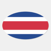 Costa Rica Flag Oval Sticker