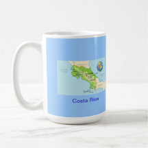 Costa Rica map & flag Coffee Mugs