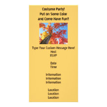 Costume Party Invitations Cards Autumn Leaves Photo Card Template