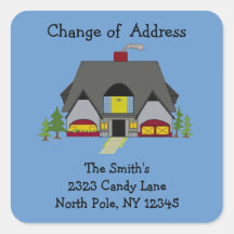 Cosy House Change of Address Square Stickers