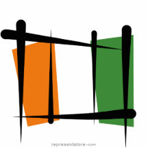 Côte d'Ivoire Ivory Coast Brush Flag Cut Outs