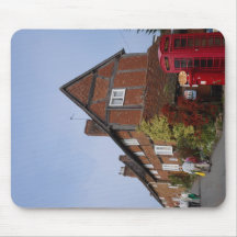 Cottages, old phone box, Kenilworth, Warwickshire, Mousepads