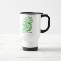 Counties of Ireland Map Coffee Mugs