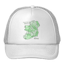 Counties of Ireland Map Hats