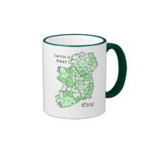 Counties of Ireland Map Mugs