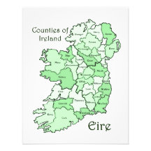 Counties of Ireland Map Personalized Invitation