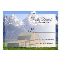 Country Barn Rocky Mountain Wedding RSVP Cards
