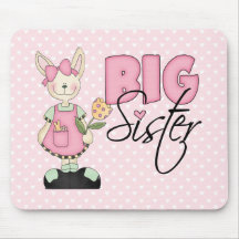 Country Bunny Big Sister (pink) Mouse Pad