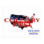 Country First John McCain Sarah Palin postcards