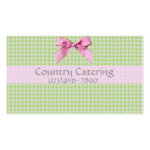 Country Gingham Business Card green