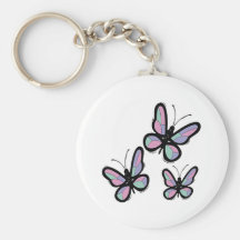 Country Patchwork Butterfly Keychains
