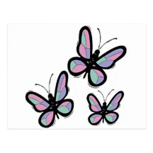 Country Patchwork Butterfly Post Cards