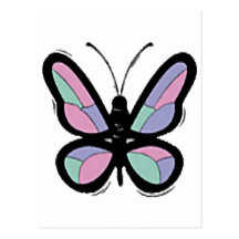 Country Patchwork Butterfly Post Cards