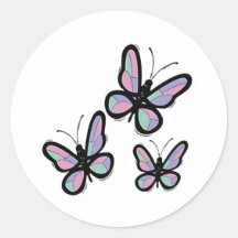 Country Patchwork Butterfly Sticker