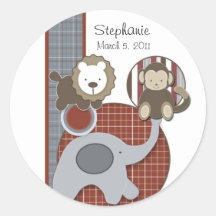 Country Plaid Baby Boy Sticker
