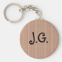 Country Red Gingham Checks Key Chain