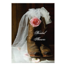 Country Rose Bridal Shower Invitation