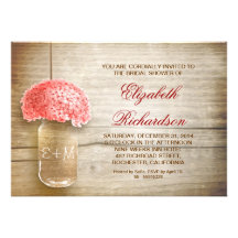country rustic mason jar bridal shower invitations