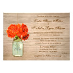 Country Rustic Mason Jar Flowers Wedding Personalised Invites
