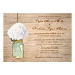 Country Rustic Mason Jar Hydrangea Wedding Invite