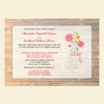 Country Rustic Mason Jar Wedding Invitation (pink) invitations