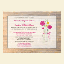 Country Rustic Mason Jar Wedding Invitation (pink) invitations