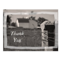 Country Thank You Postcard
