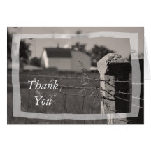 Country Wedding Bridesmaid Thank You Note Card