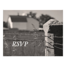 Country Wedding Response Card Custom Invitations