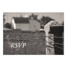 Country Wedding Response Card Invitations
