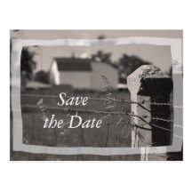 Country Wedding Save the Date Announcement Post Cards