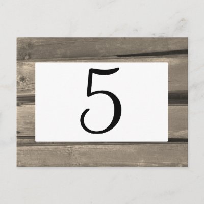 Country Wedding Table Number Postcard by loraseverson