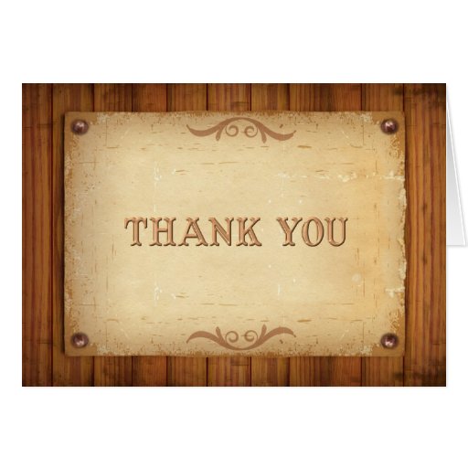 Country Western Barn Wood Thank You Cards | Zazzle