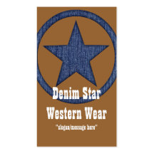 Country Western Business Card :: Denim Star D2