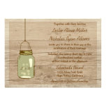 Country Wooden Rustic Mason Jar Wedding Invitation