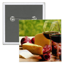 Countryside Wine, Cheese & Fruit Button
