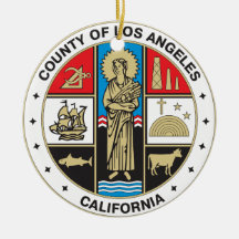 County of Los Angeles seal Christmas Tree Ornament