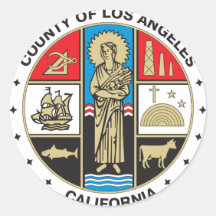 County of Los Angeles seal Round Stickers