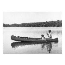 Couple in a Canoe Personalized Announcements