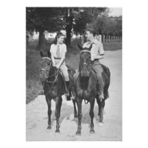 Couple Riding Horses Custom Invitations