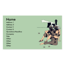 couple wearing gas maskes business card templates