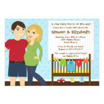 Couples Baby Shower Invitation for a Boy