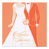 Couples Shower Invitation - Orange invitations